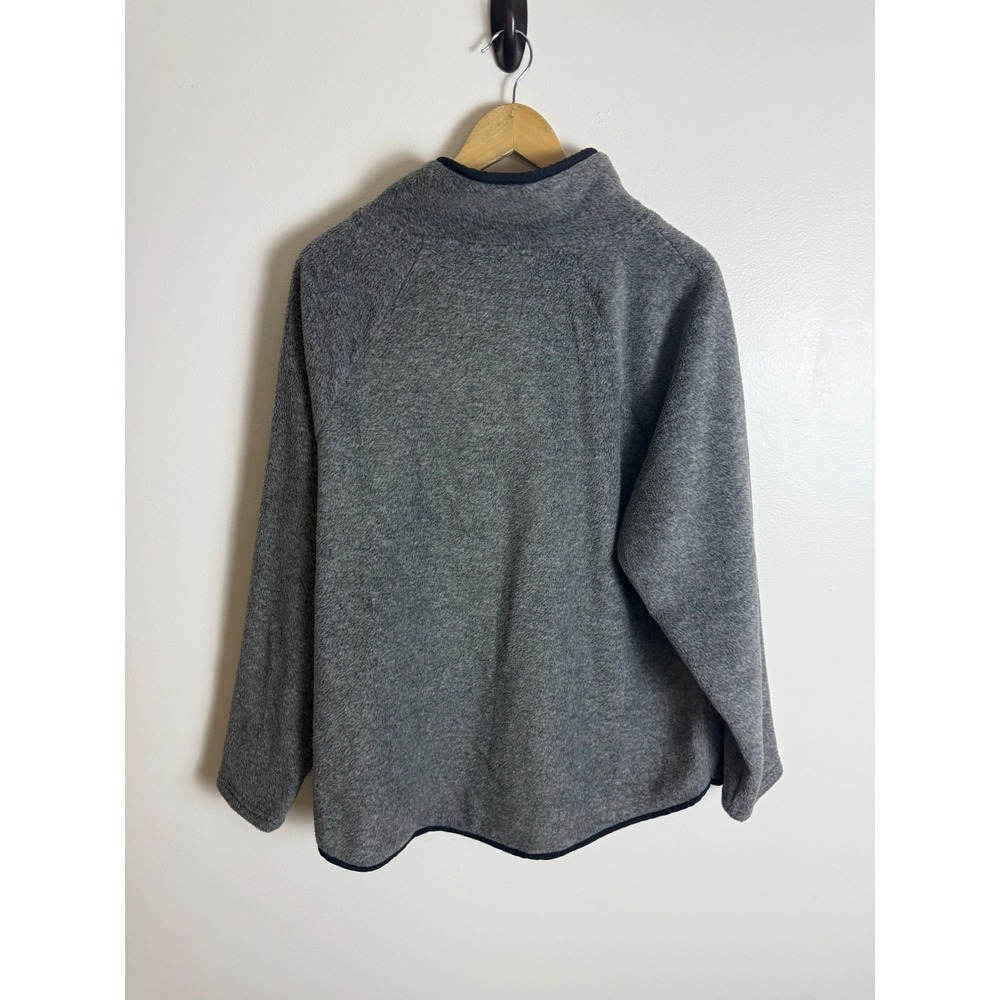 Abercrombie & Fitch Quilted Asymmetrical Snap Fleece Womens XL Gray Casual - Picture 3 of 5